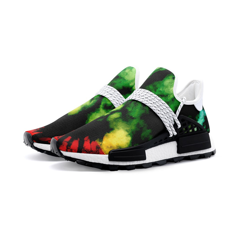 Rasta Smoke Shoes in red/gold/green colorway