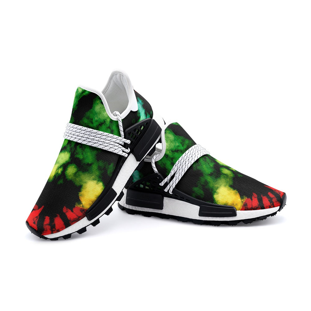 Rasta Smoke Shoes in red/gold/green colorway