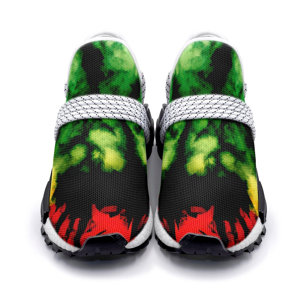 Rasta Smoke Shoes in red/gold/green colorway
