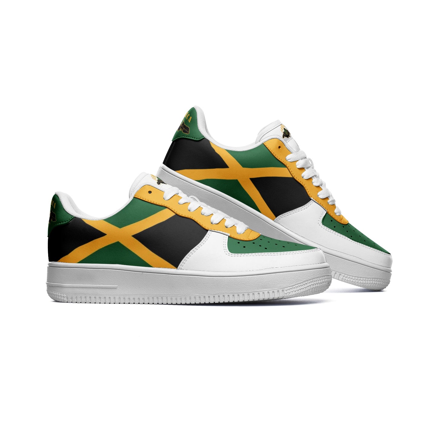 Jamaica Street Style Shoes in black/green/gold colorway