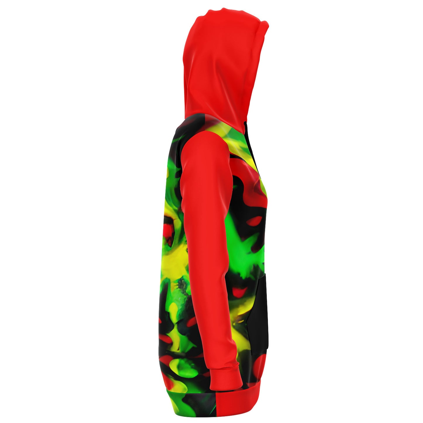 Tie Dye Rasta Hoodie Dress - AOP