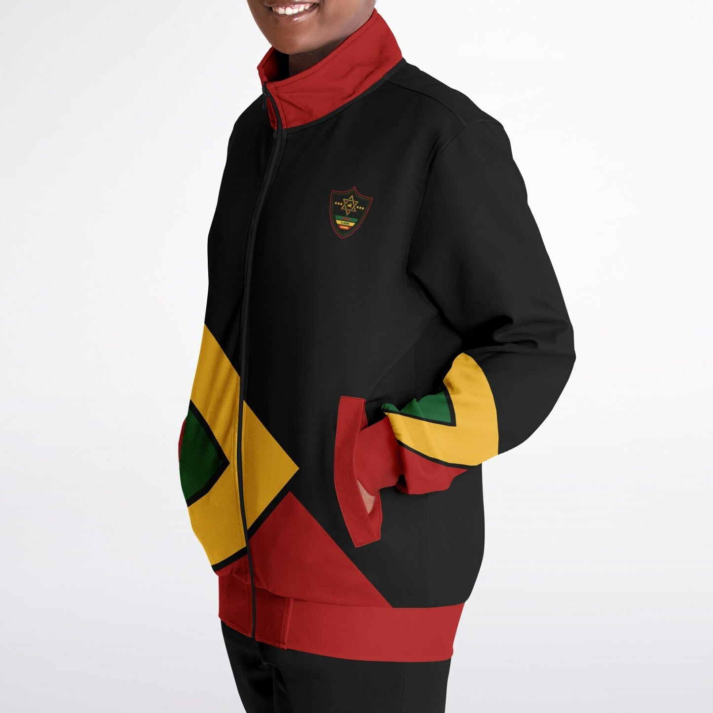 Rasta Track Jacket - Blue Mountain Block Black - Athletic