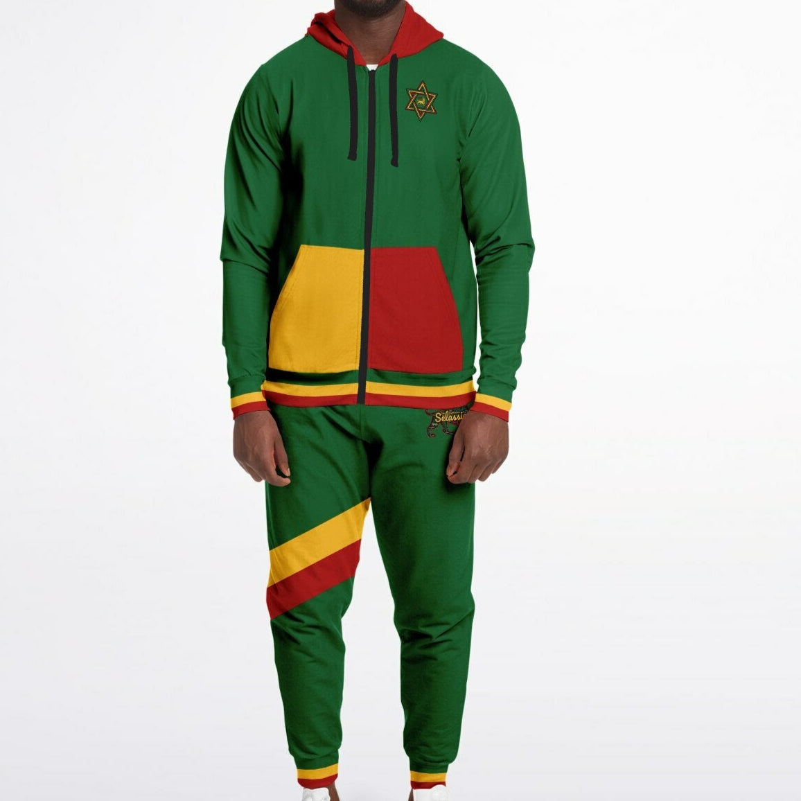 Rasta Zip Hoodie & Jogger Set - Riddim Wave - Casual