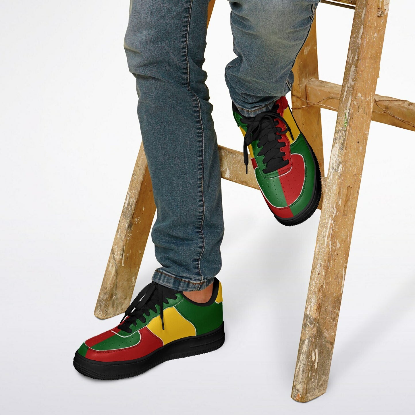 Rasta Bright Colors Shoes in red/gold/green colorway