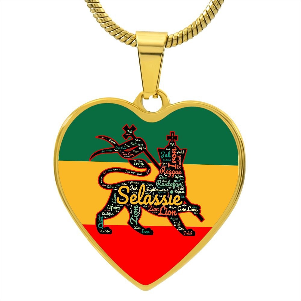 Rasta Jewelry Heart Pendant Necklace