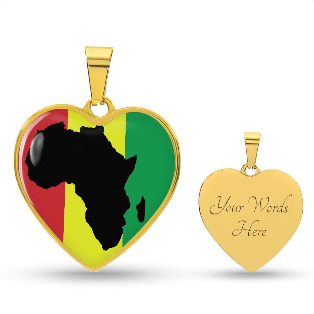 Rasta Jewelry Africa Heart Necklace