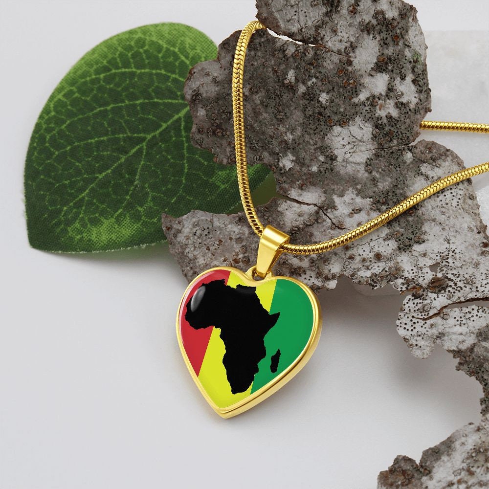Rasta Jewelry Africa Heart Necklace