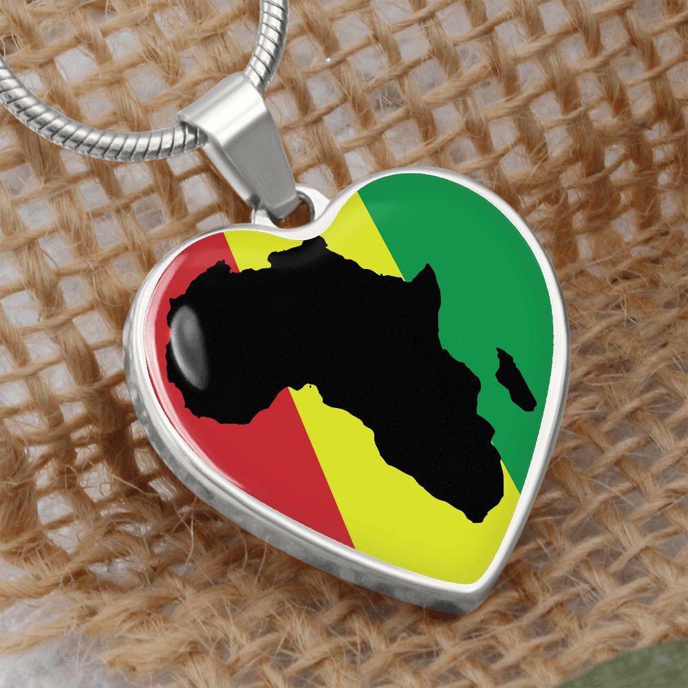 Rasta Jewelry Africa Heart Necklace