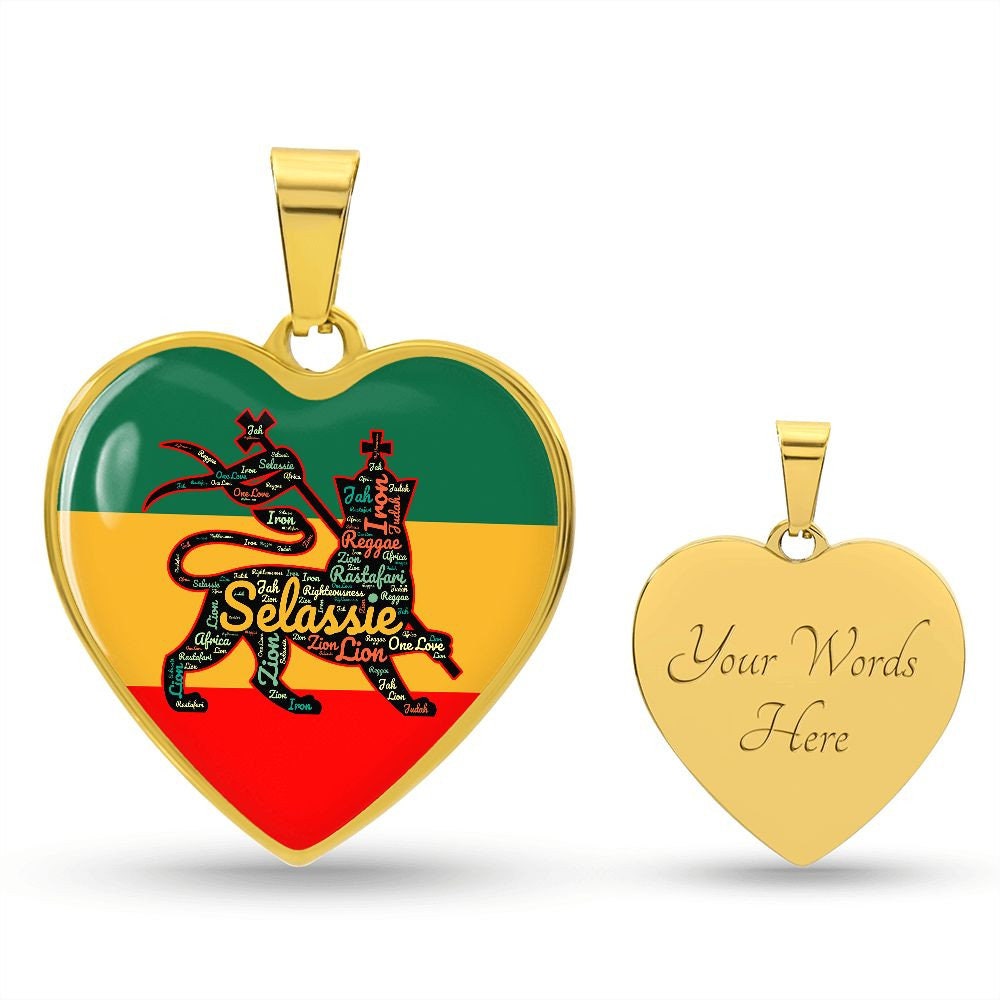 Rasta Jewelry Heart Pendant Necklace