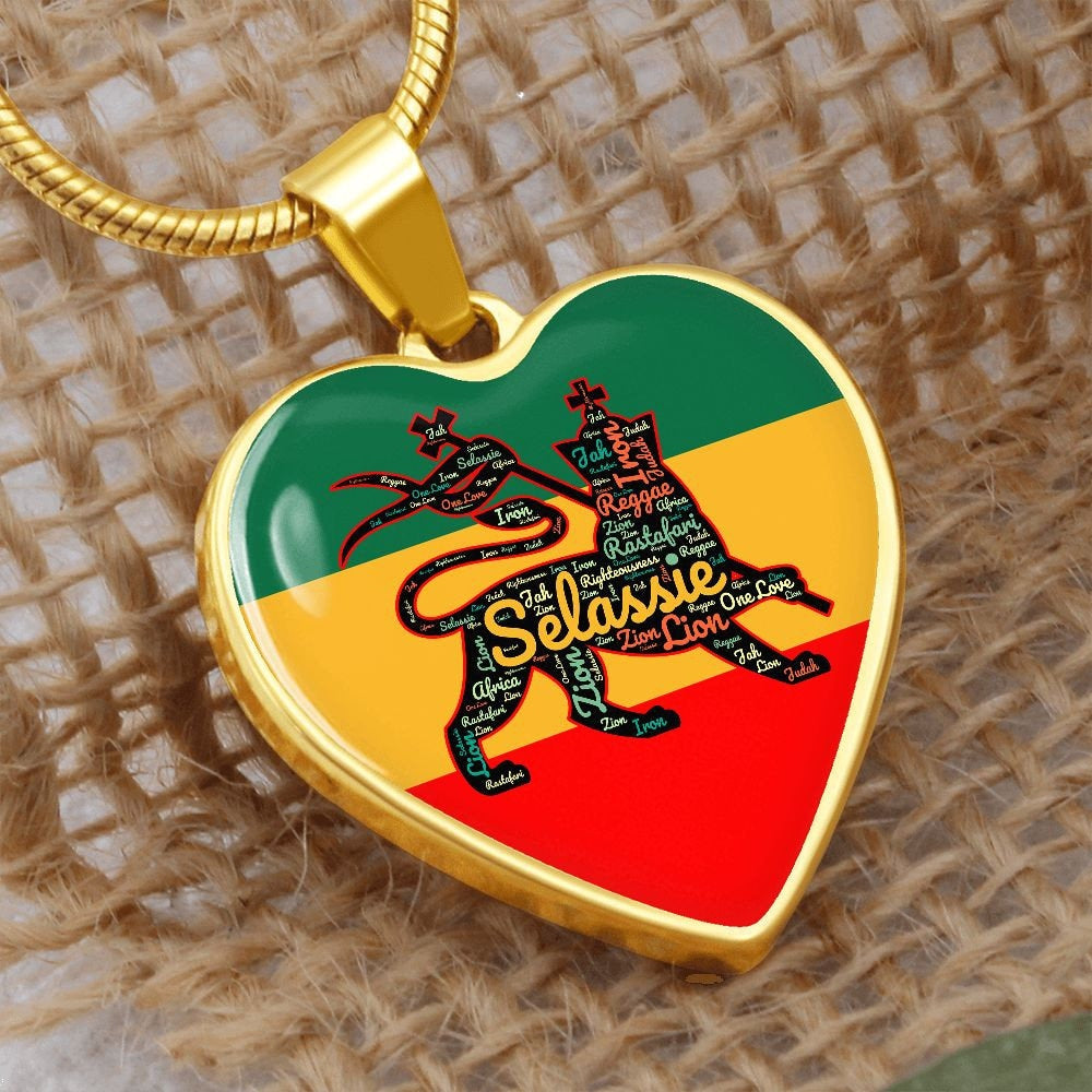 Rasta Jewelry Heart Pendant Necklace