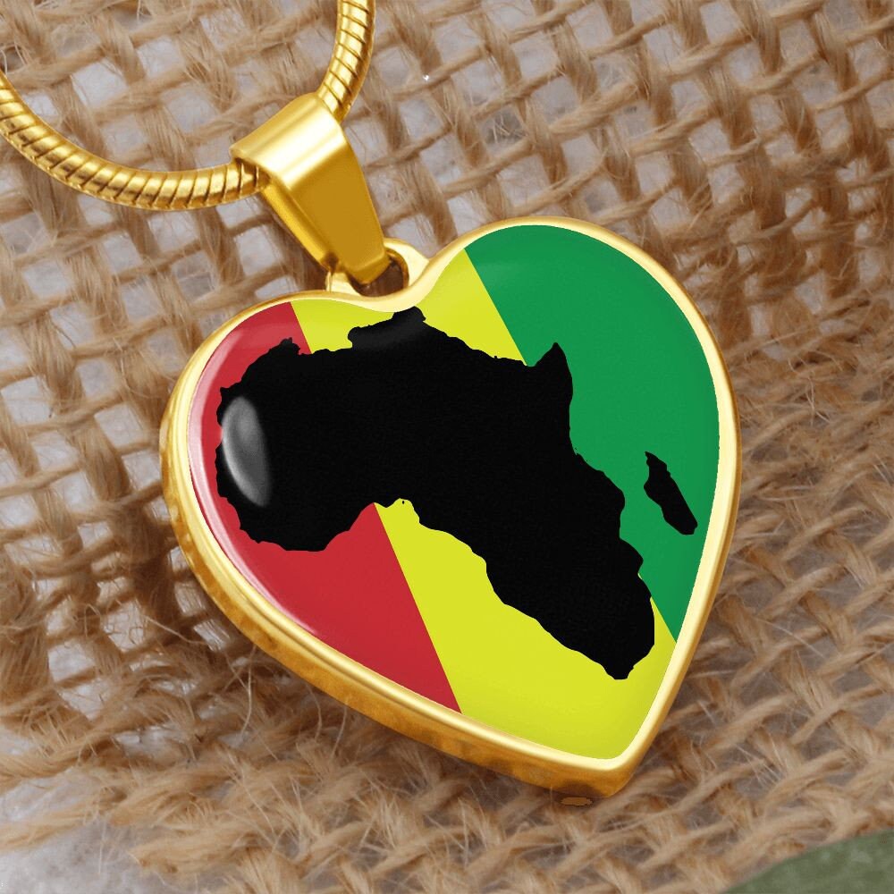 Rasta Jewelry Africa Heart Necklace