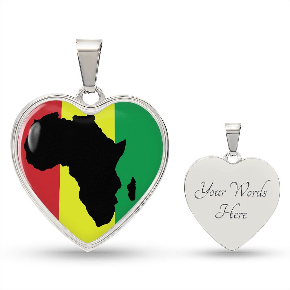Rasta Jewelry Africa Heart Necklace