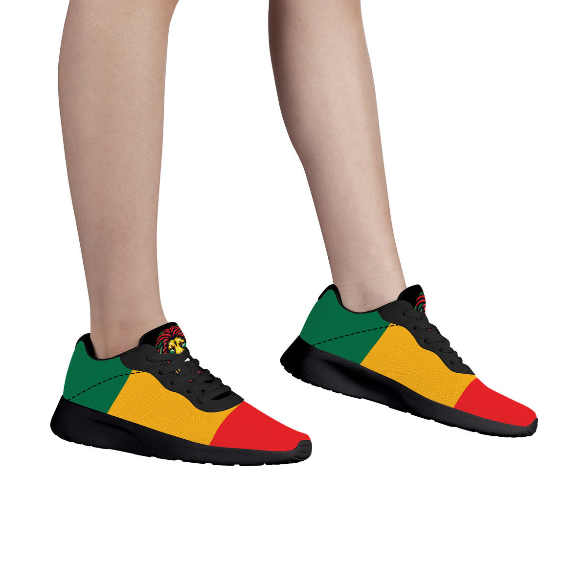 Rasta Stripes Black Shoes striped accents in black colorway