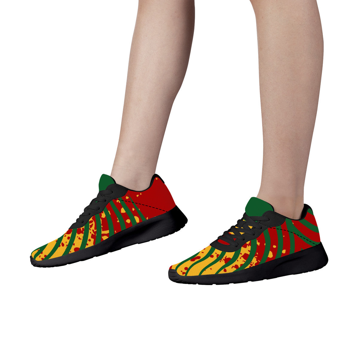 Rasta Splash Shoes in red/gold/green colorway
