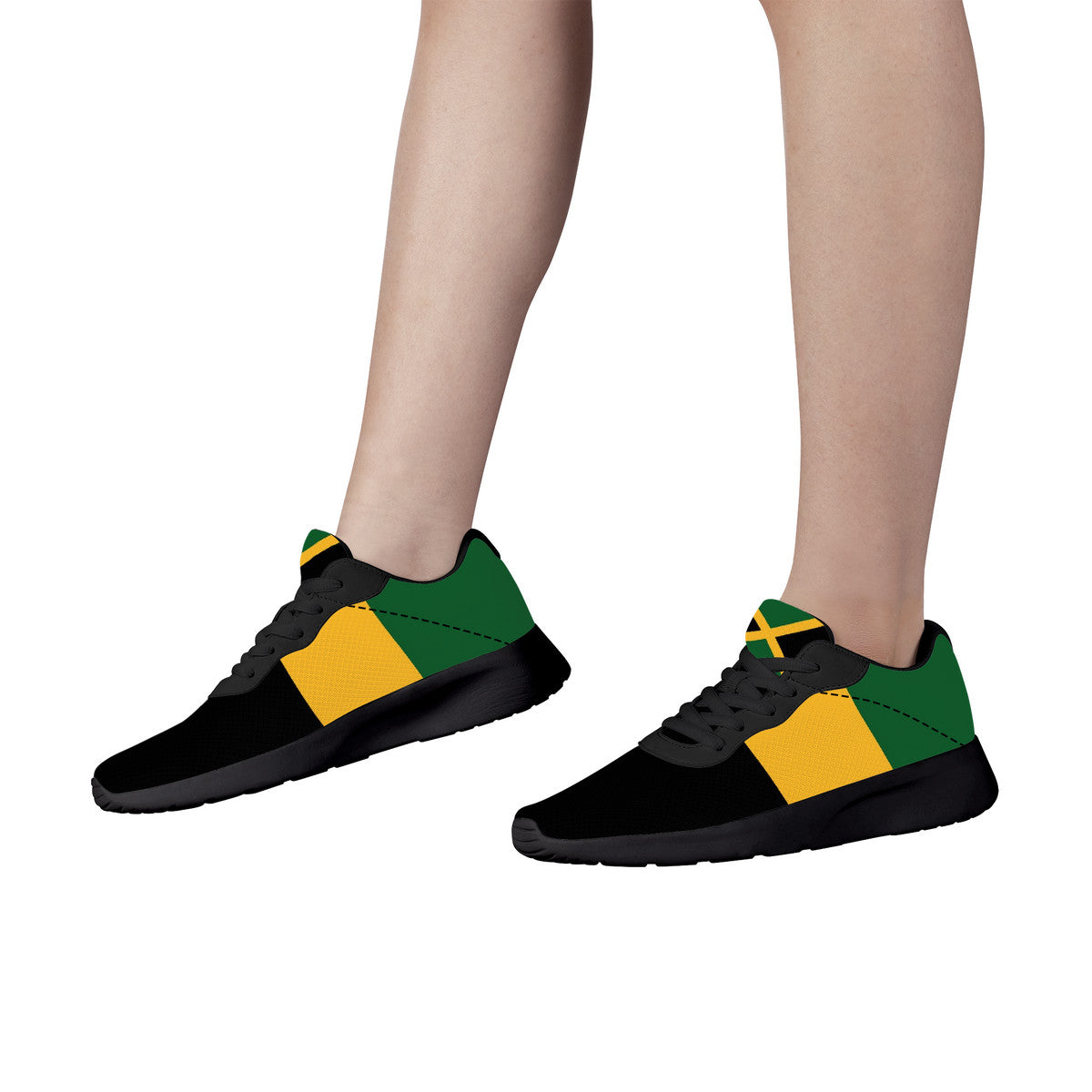 Jamaica Stripes Black Shoes striped accents in black colorway