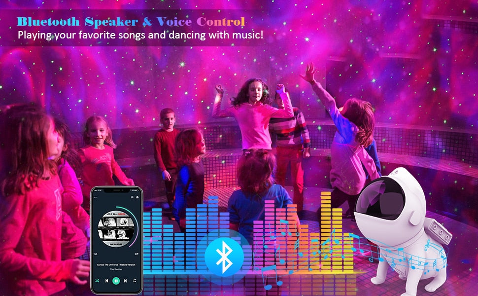 Space Dog Bluetooth Galaxy Star Projector: WIFI App-Controlled