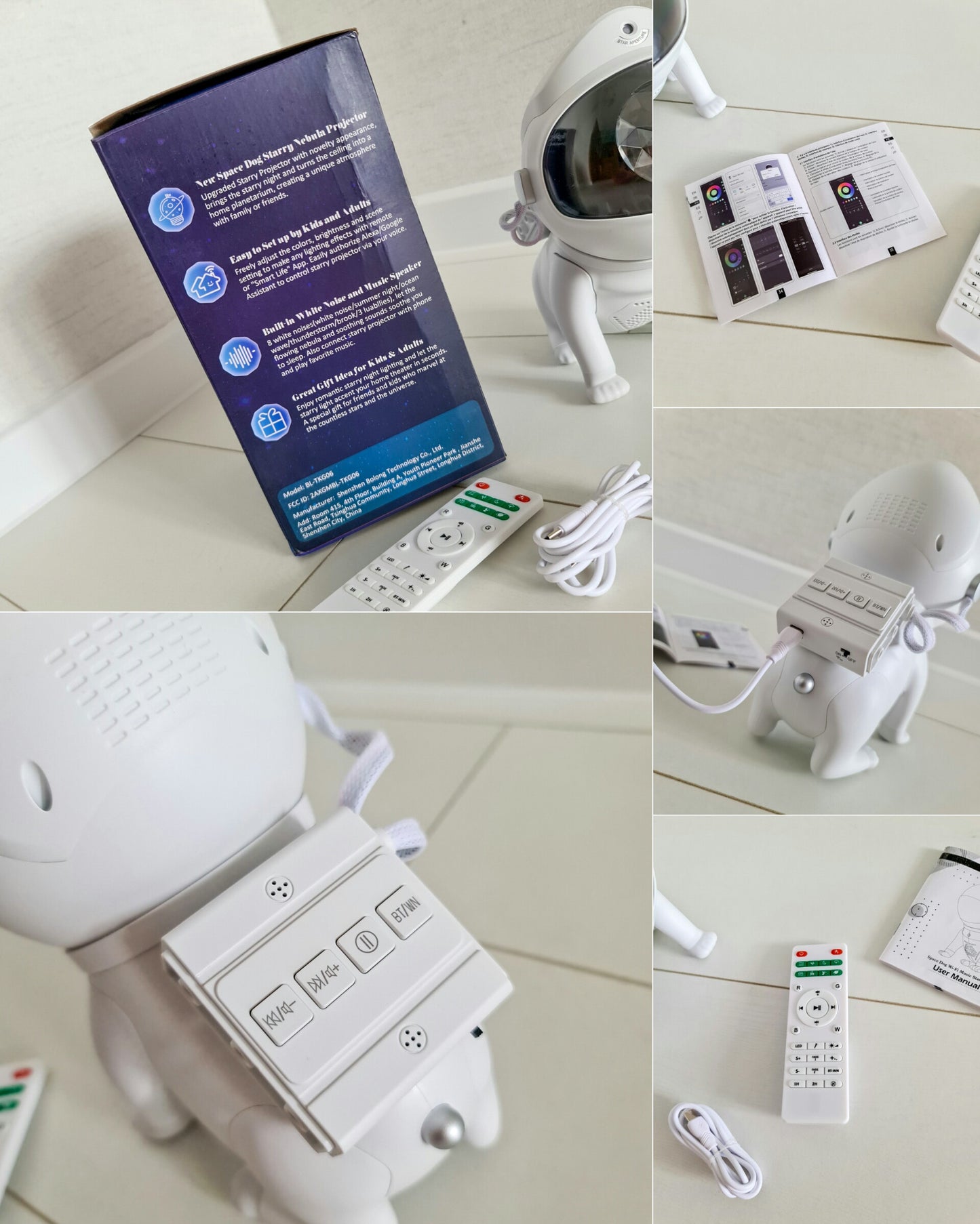 Space Dog Bluetooth Galaxy Star Projector: WIFI App-Controlled