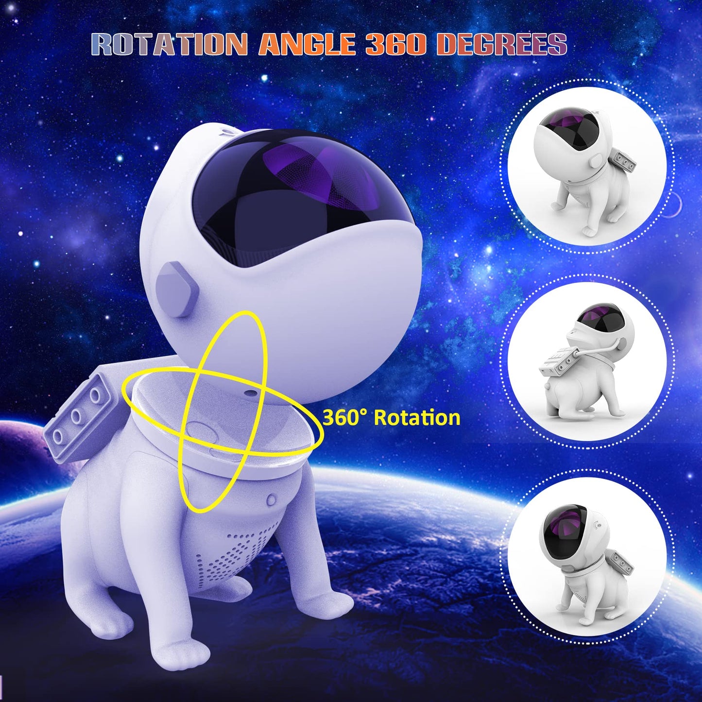 Space Dog Bluetooth Galaxy Star Projector: WIFI App-Controlled