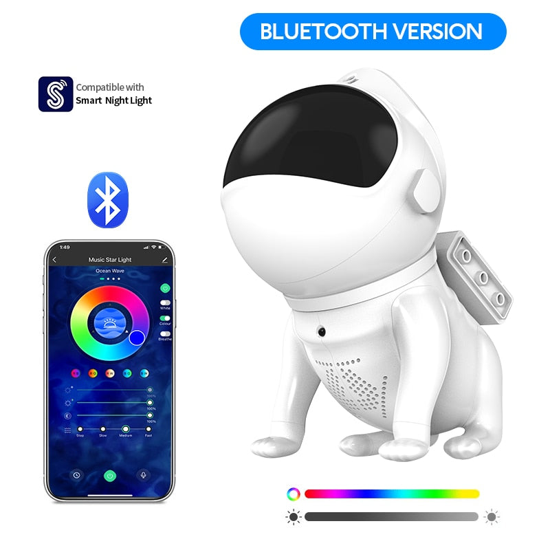 Space Dog Bluetooth Galaxy Star Projector: WIFI App-Controlled