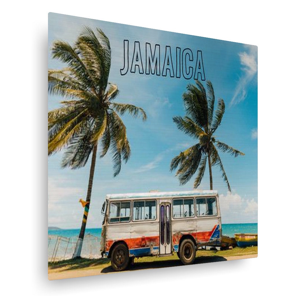 Jamaica Beach Bus Metal Wall Art