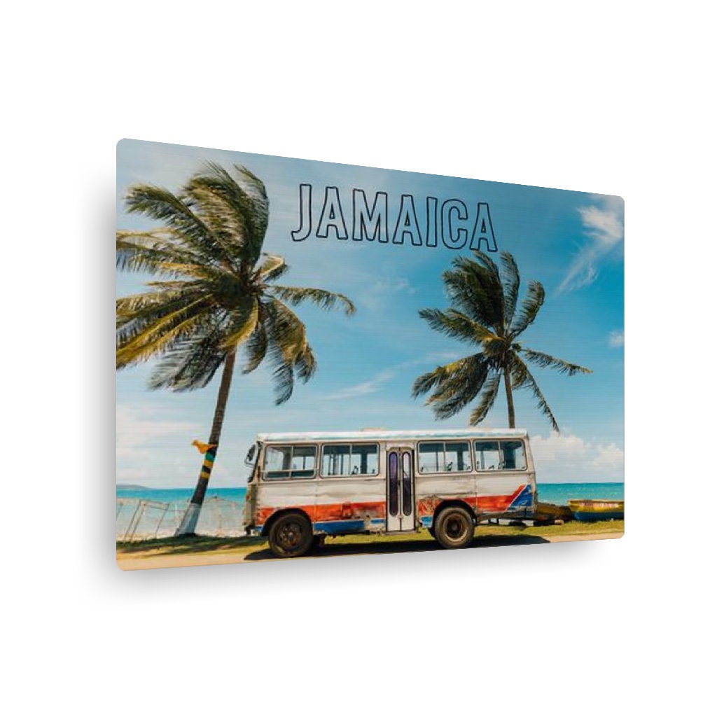 Jamaica Beach Bus Metal Wall Art