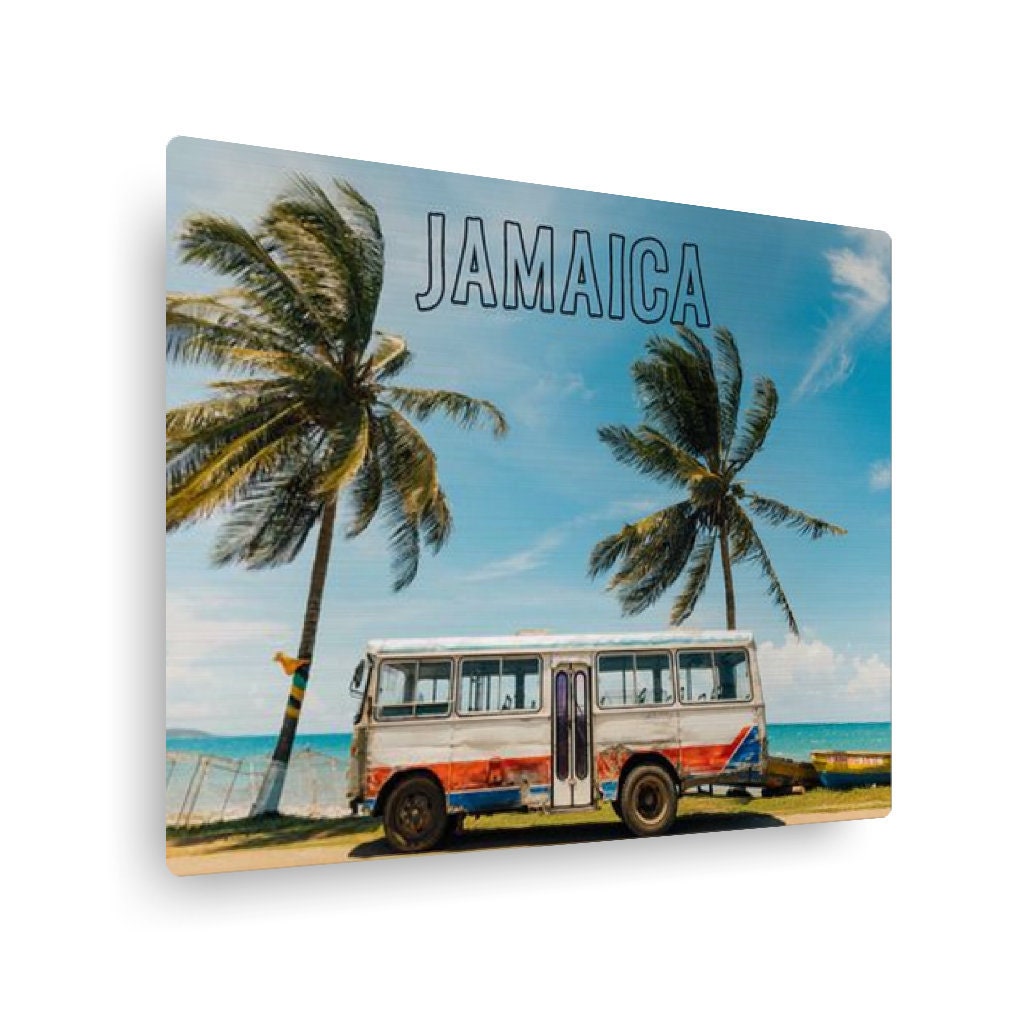 Jamaica Beach Bus Metal Wall Art
