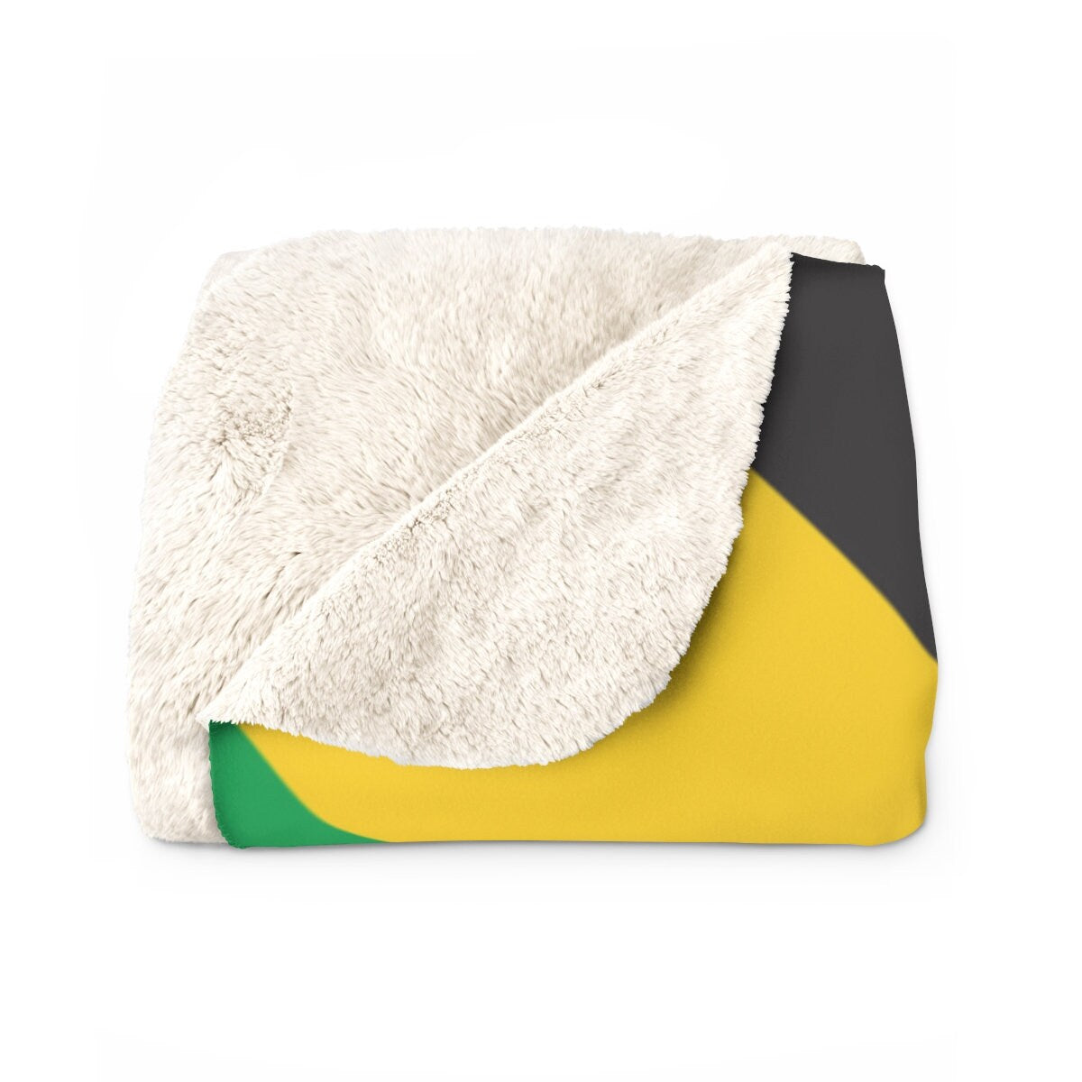 Personalized Jamaica Flag Sherpa Fleece Lined Blanket