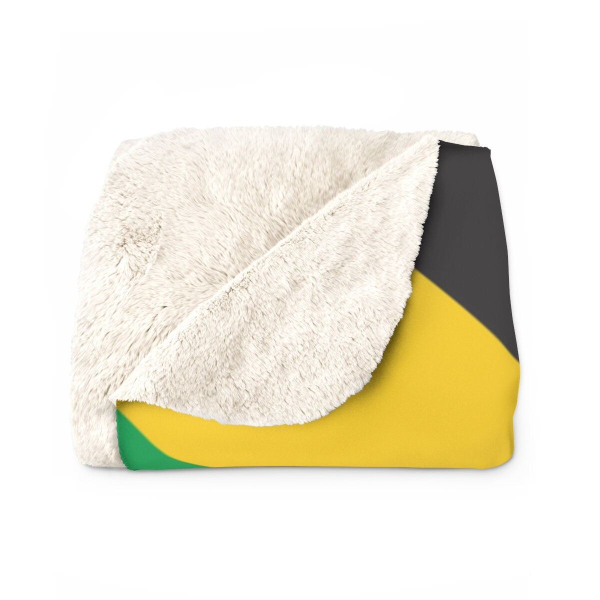 Personalized Jamaica Flag Sherpa Fleece Lined Blanket