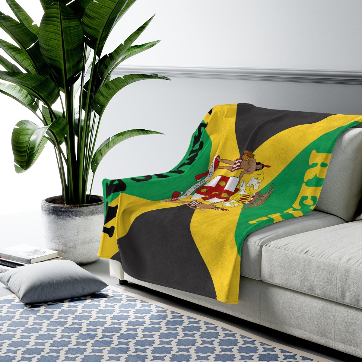 Jamaica Flag Fleece Blanket