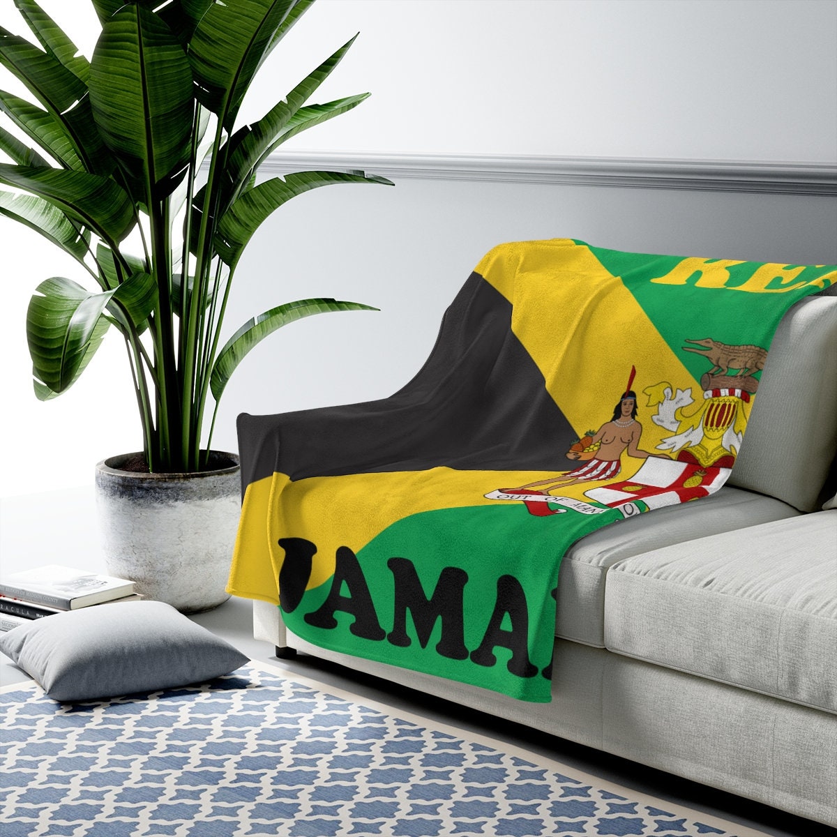 Jamaica Flag Fleece Blanket