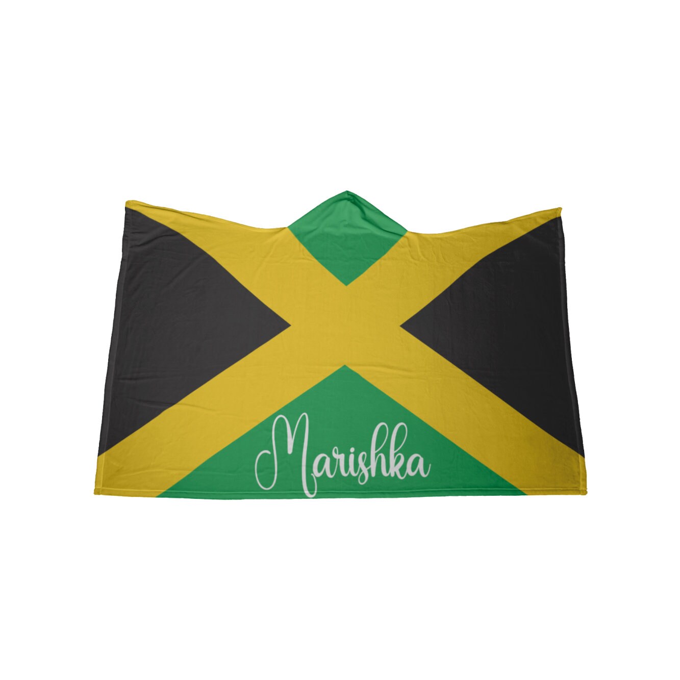 Personalized Jamaica Flag Sherpa Fleece Lined Blanket