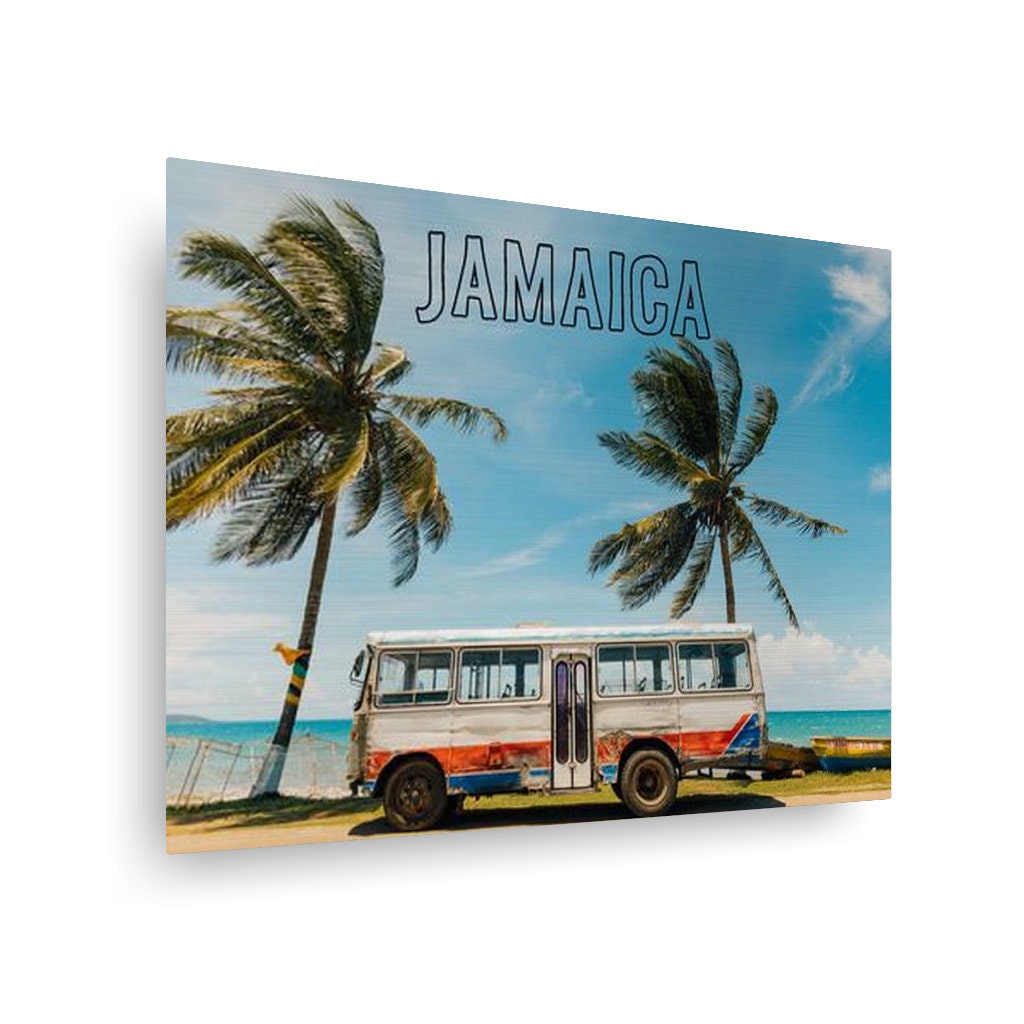 Jamaica Beach Bus Metal Wall Art