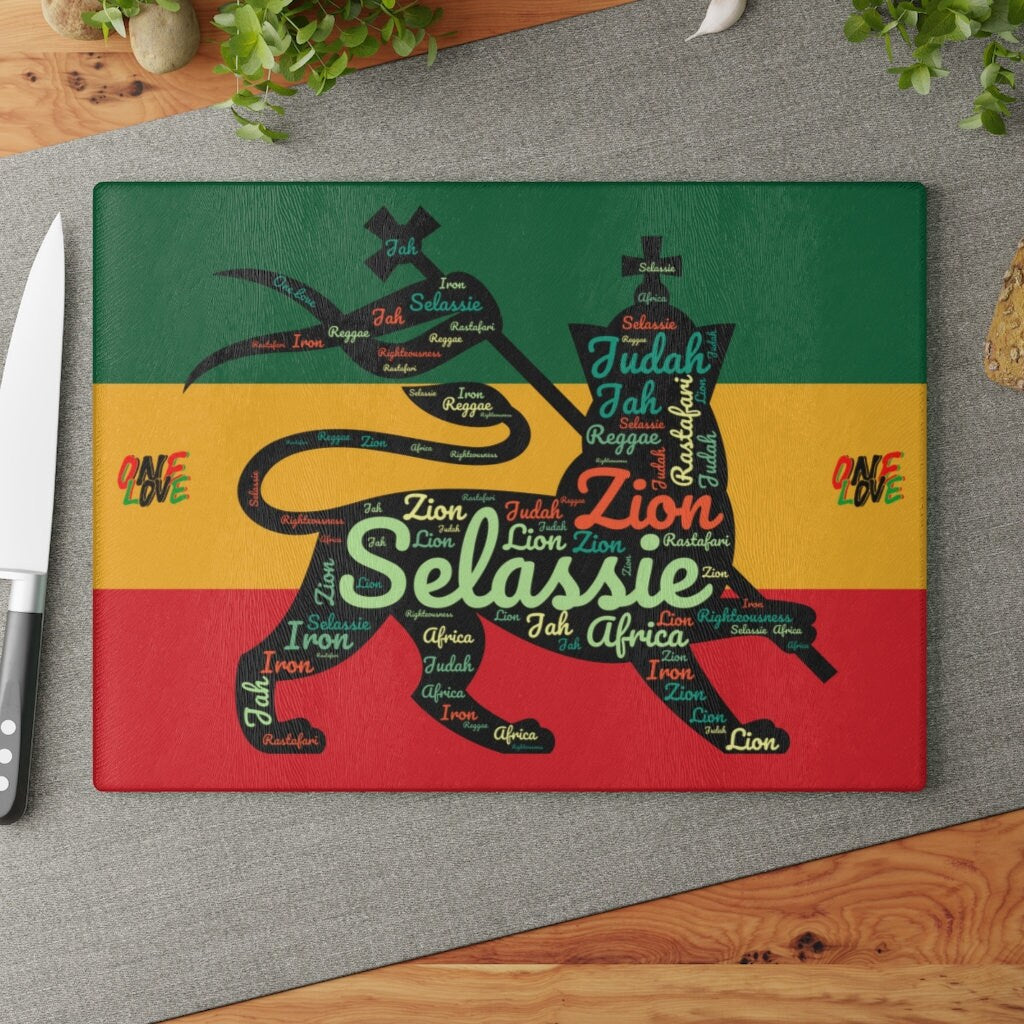 Rastafarian Glass Cutting & Charcuterie Board