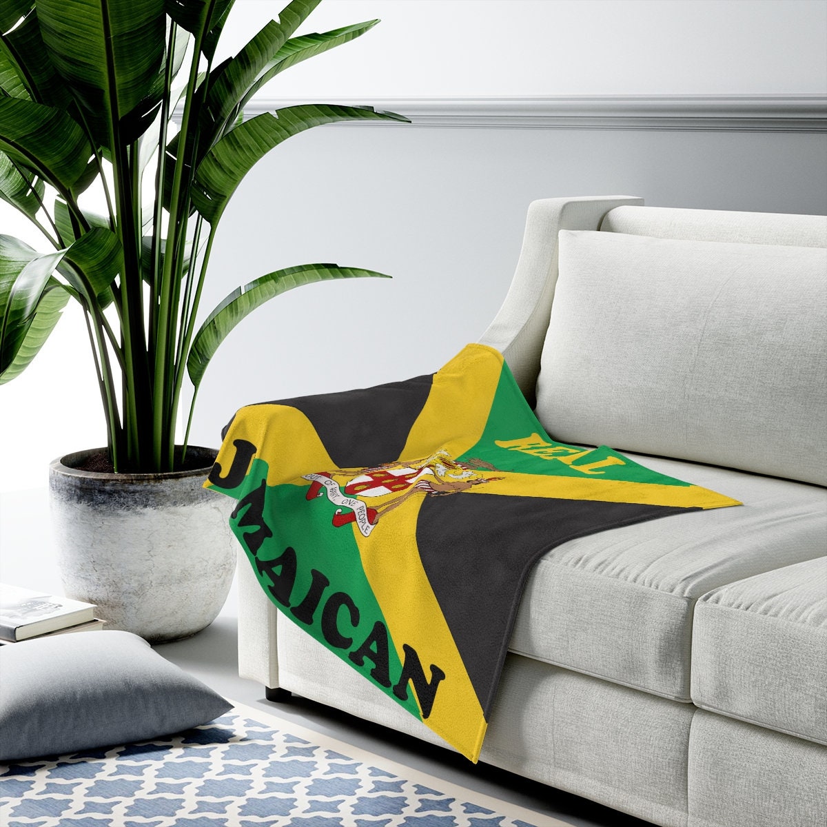 Jamaica Flag Fleece Blanket