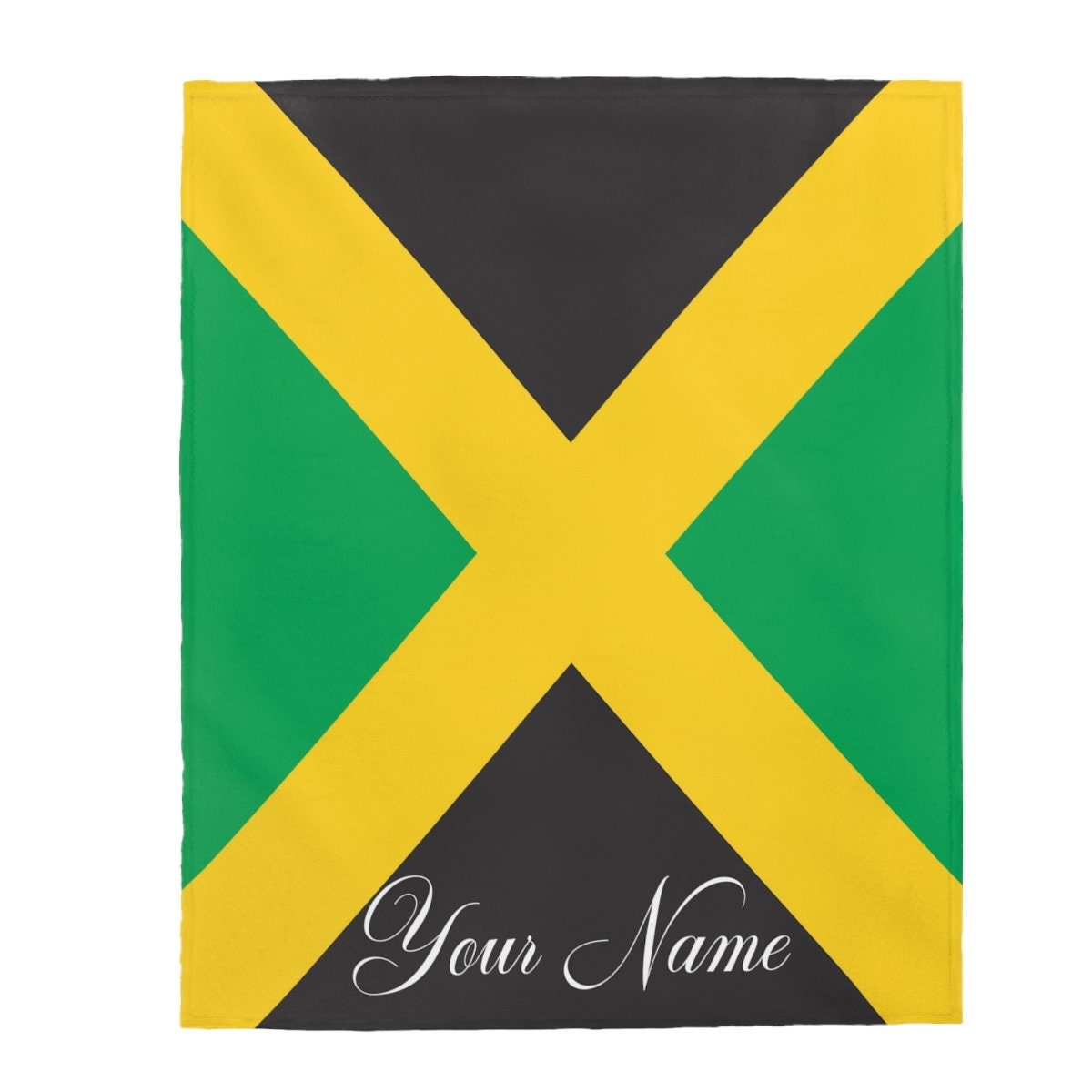 Personalized Jamaica Flag Fleece Blanket