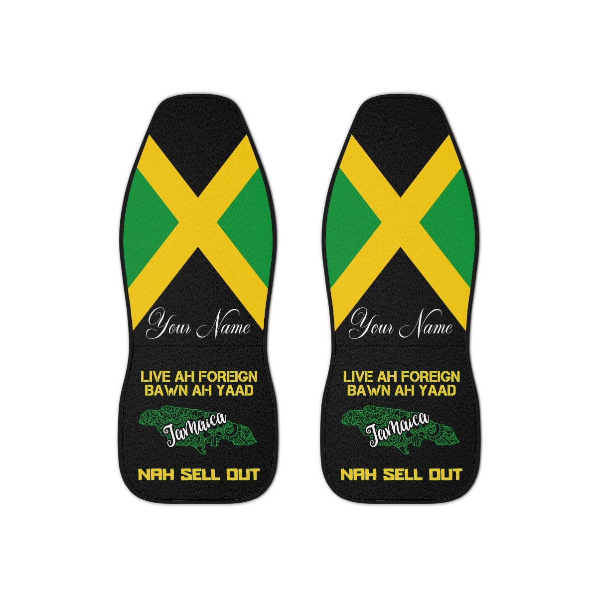 Jamaican Flag Car Seat Cover (Set Of 2) - Universal