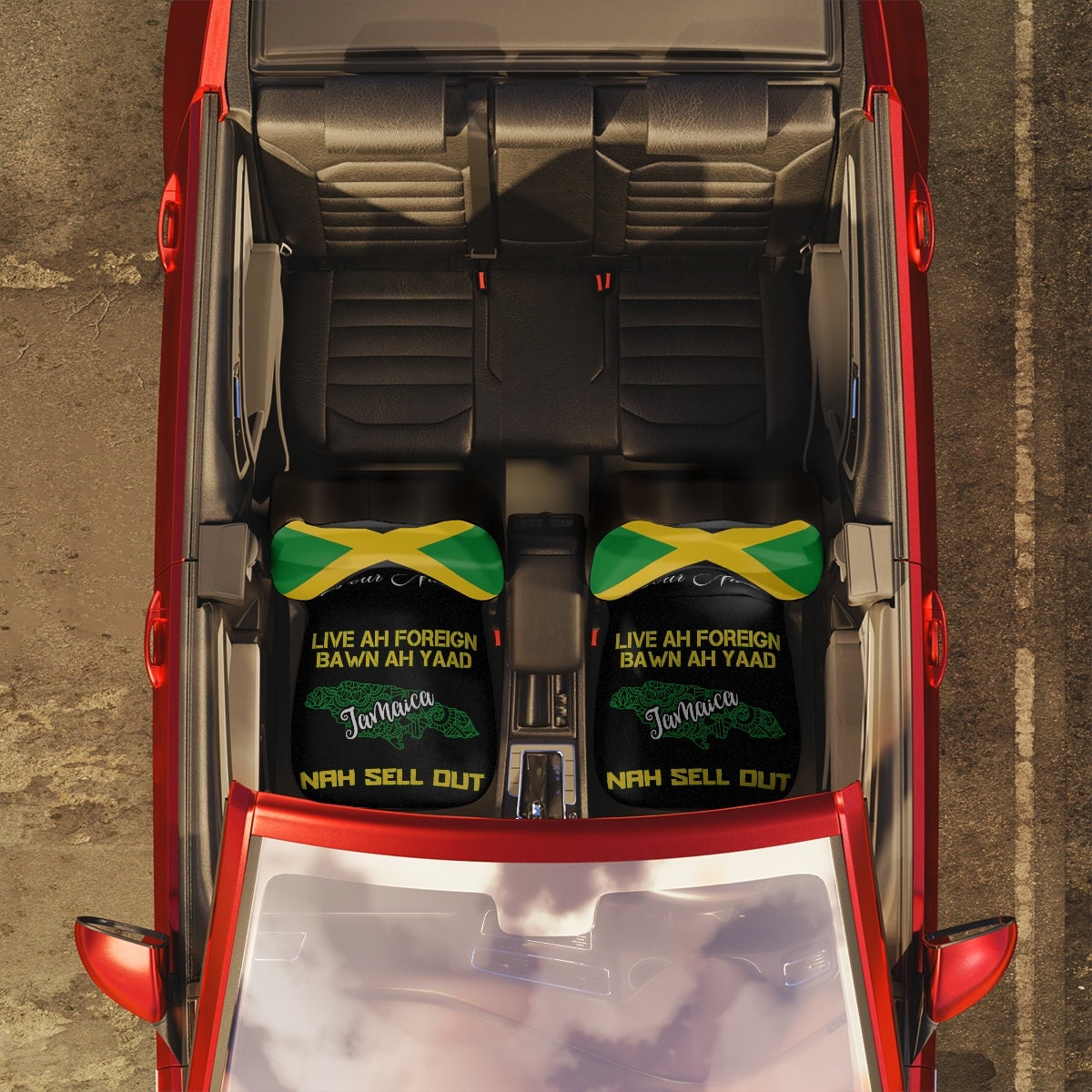 Jamaican Flag Car Seat Cover (Set Of 2) - Universal