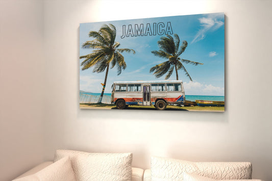 Jamaica Beach Bus Metal Wall Art
