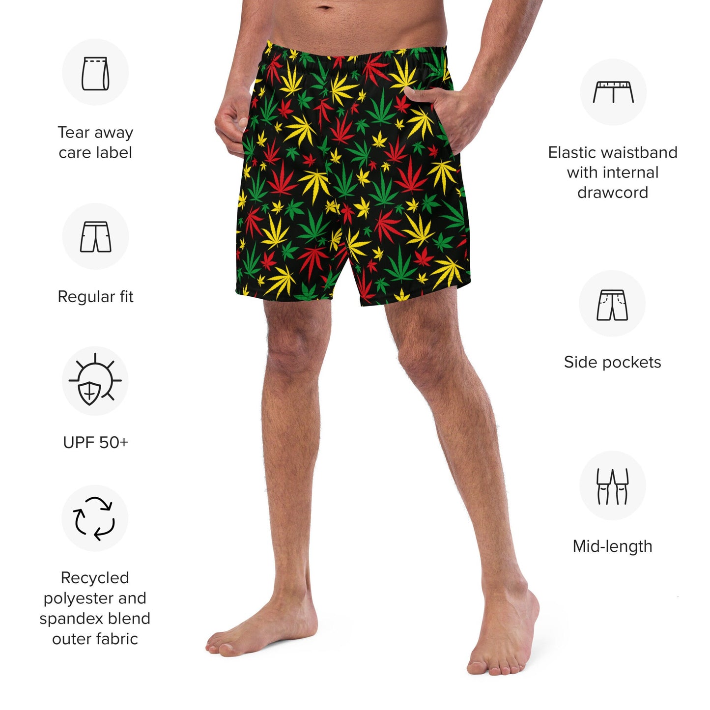 420 Cannabis Swim Trunks