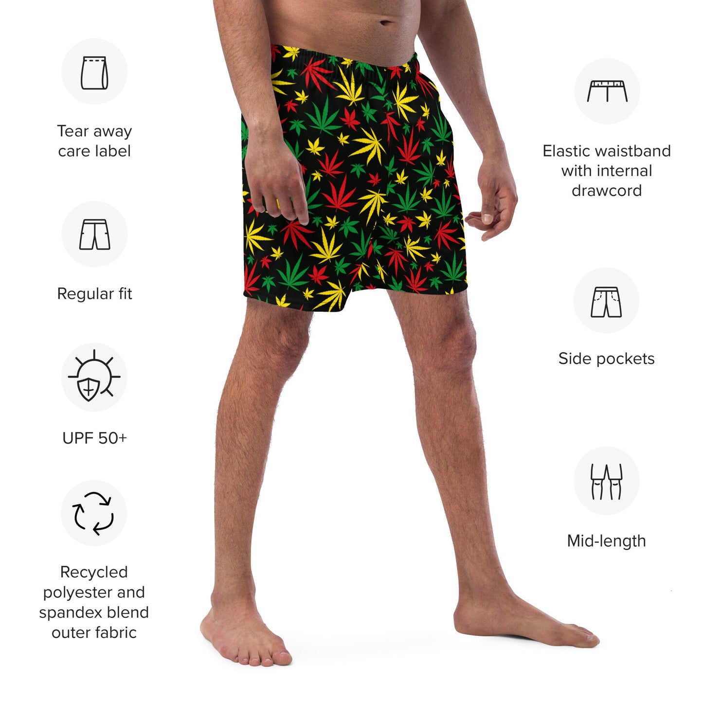 420 Cannabis Swim Trunks