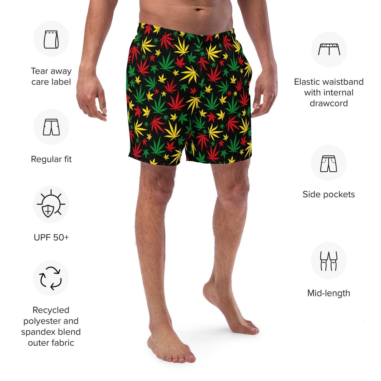 420 Cannabis Swim Trunks