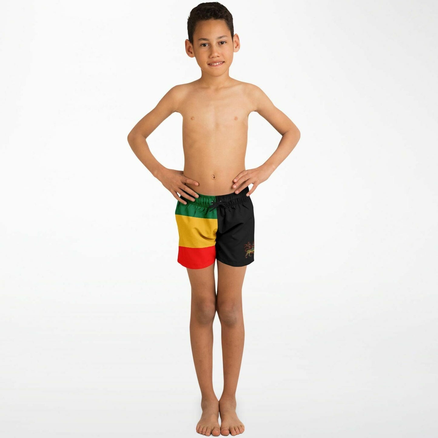Youth Rasta Swim Trunks Athletic Shorts
