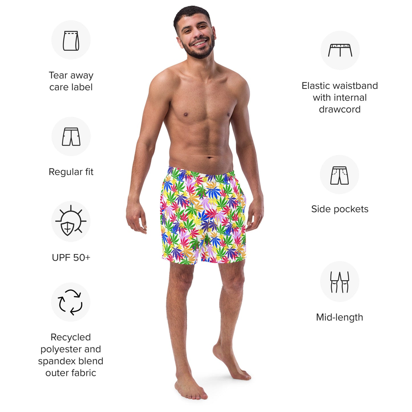 420 Cannabis Swim Trunks