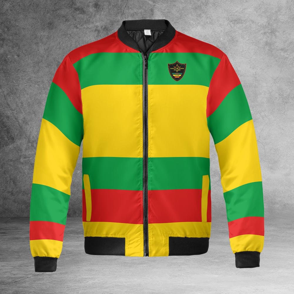 Rasta Quilted Bomber Jacket