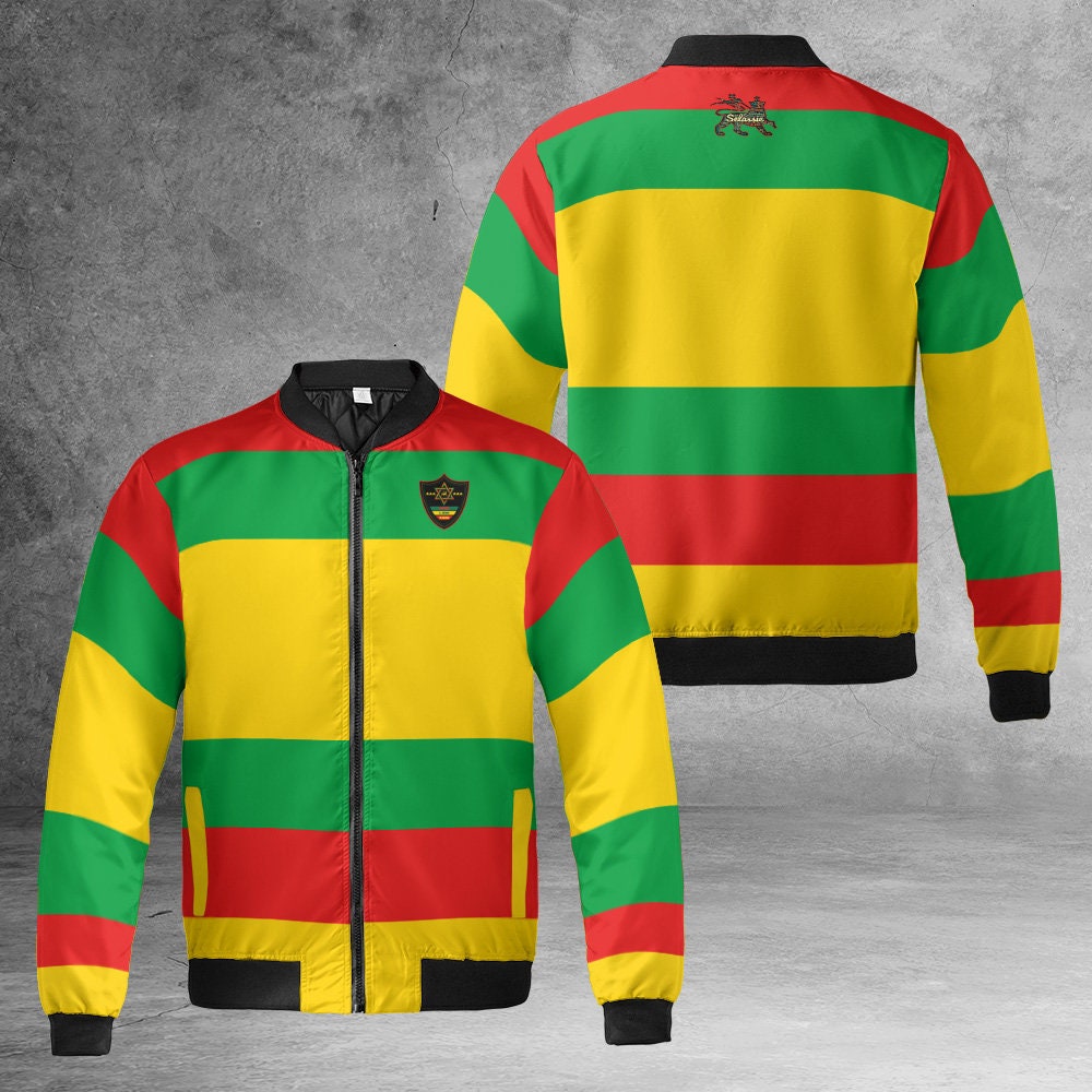 Rasta Quilted Bomber Jacket