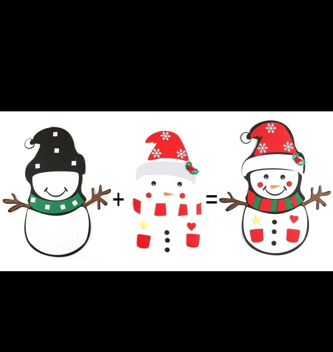 NEW 34pcs DIY Felt Christmas Tree Snowman Wall Hanging LED Light Craft Kit for Xmas Gifts for Kids Home Party Decoration Ornaments Toddlers