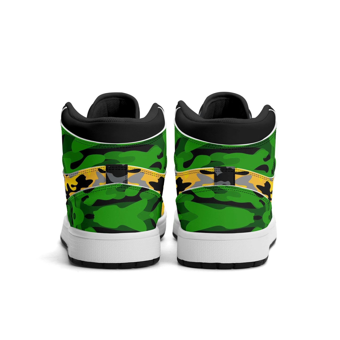 Rasta Camo Shoes with camo print in red/gold/green colorway