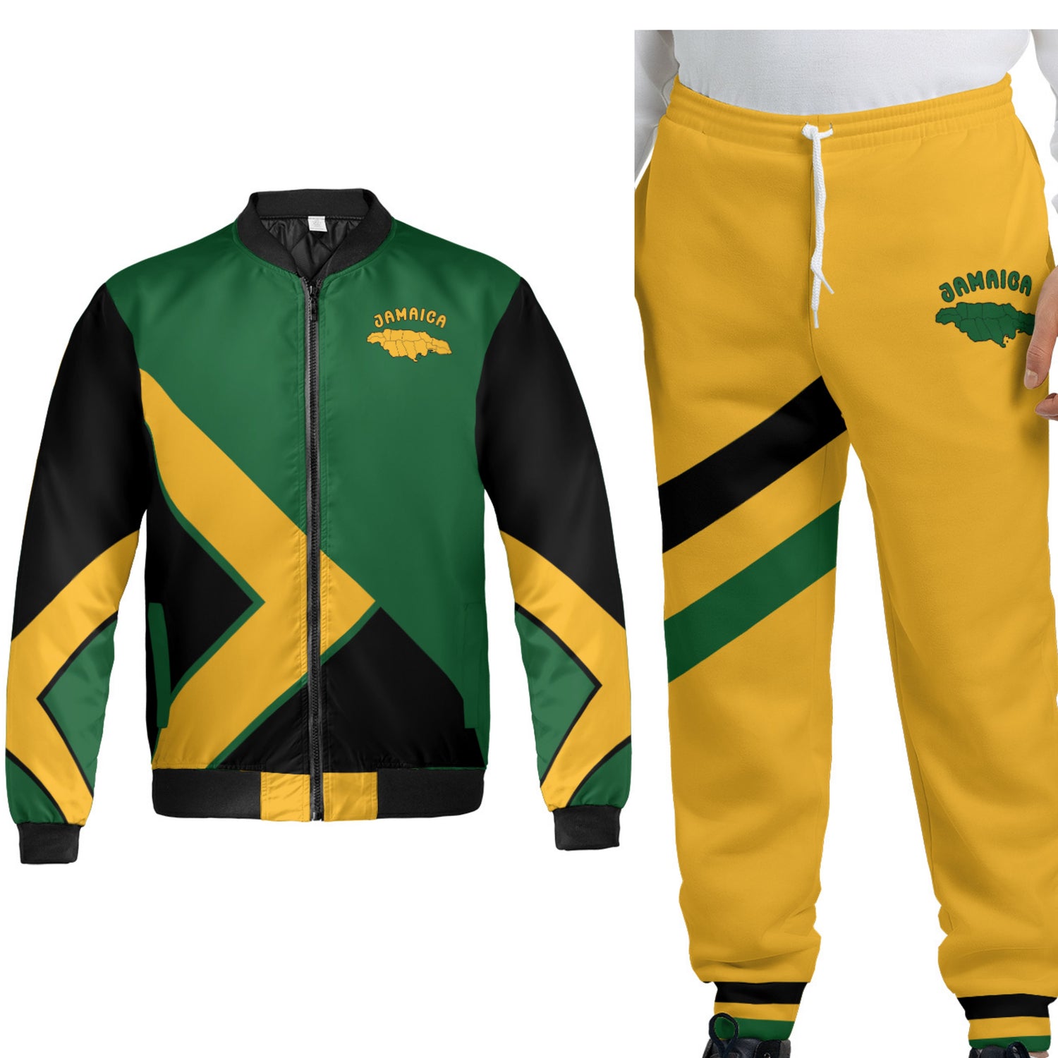 Jamaican Bomber Jacket and Joggers Set