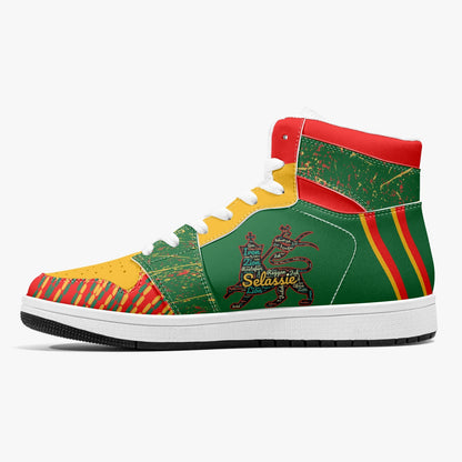 Rasta Shoes Lion of Judah Hightop Basketball Sneakers - Green