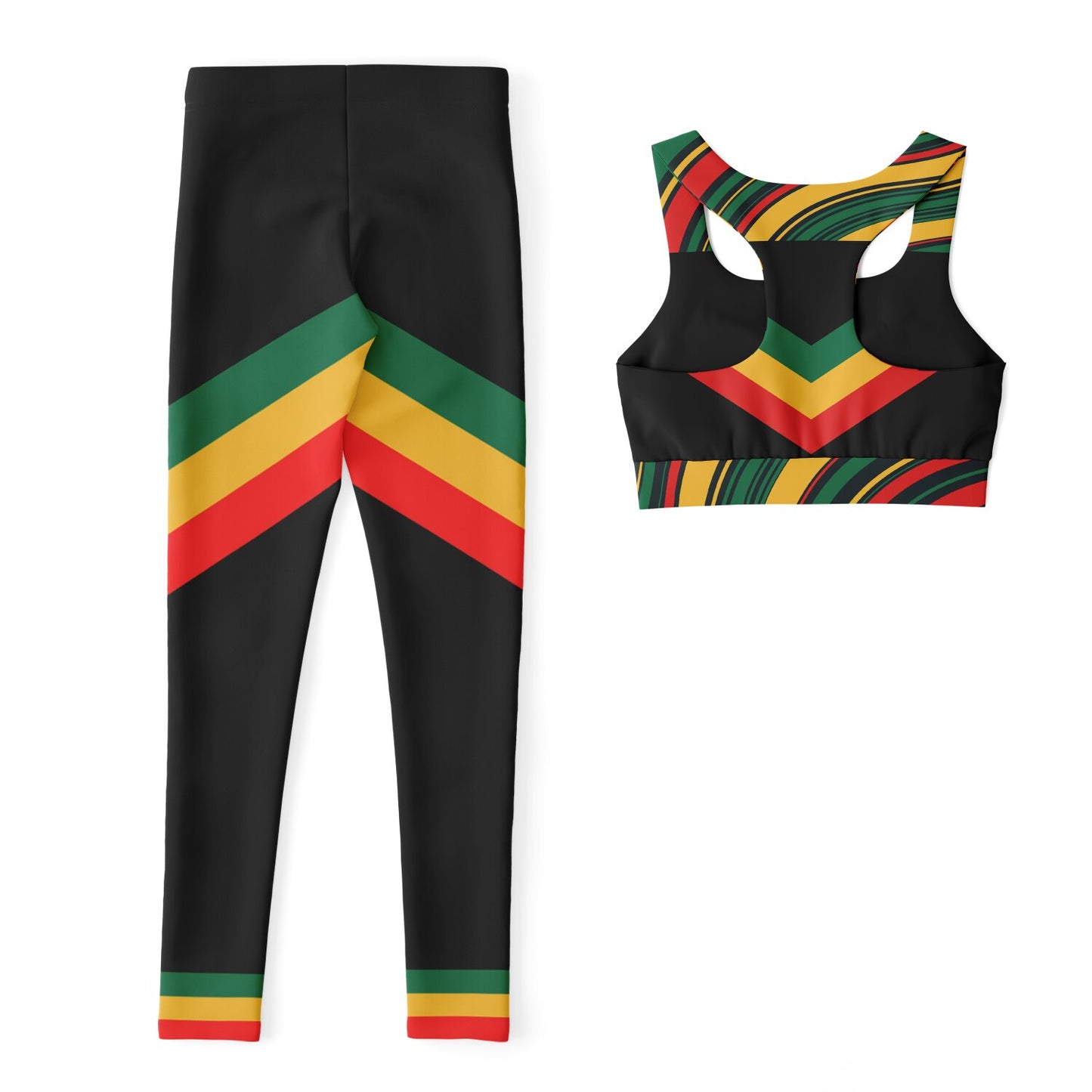 Rasta Padded Sports Bra & Leggings Set